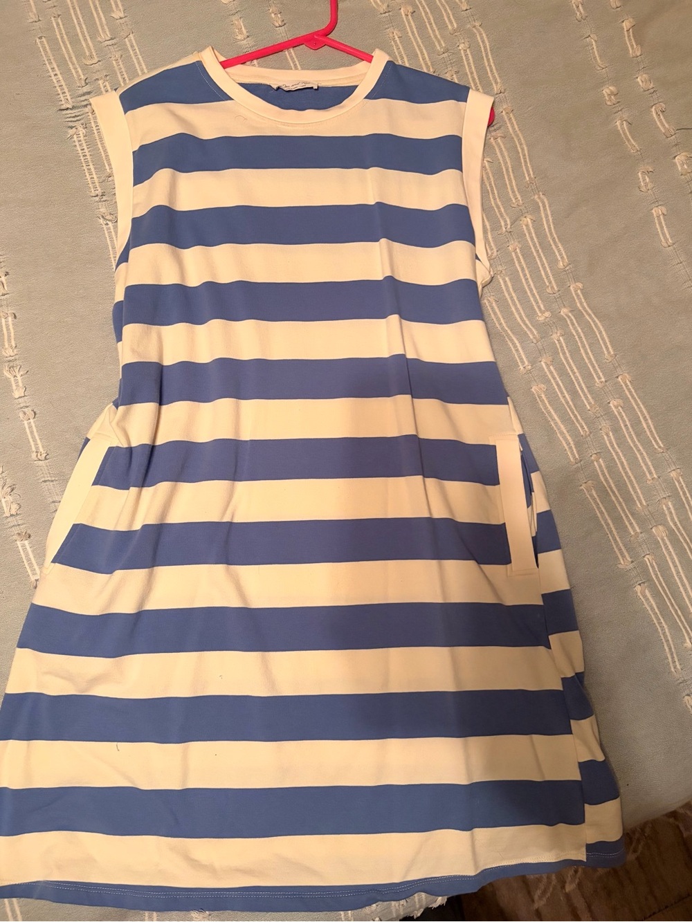 Doe & Rae Blue and White Striped Casual Womens' Dress